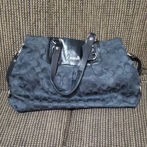 Coach Dark Gray Signature Shoulder Bag